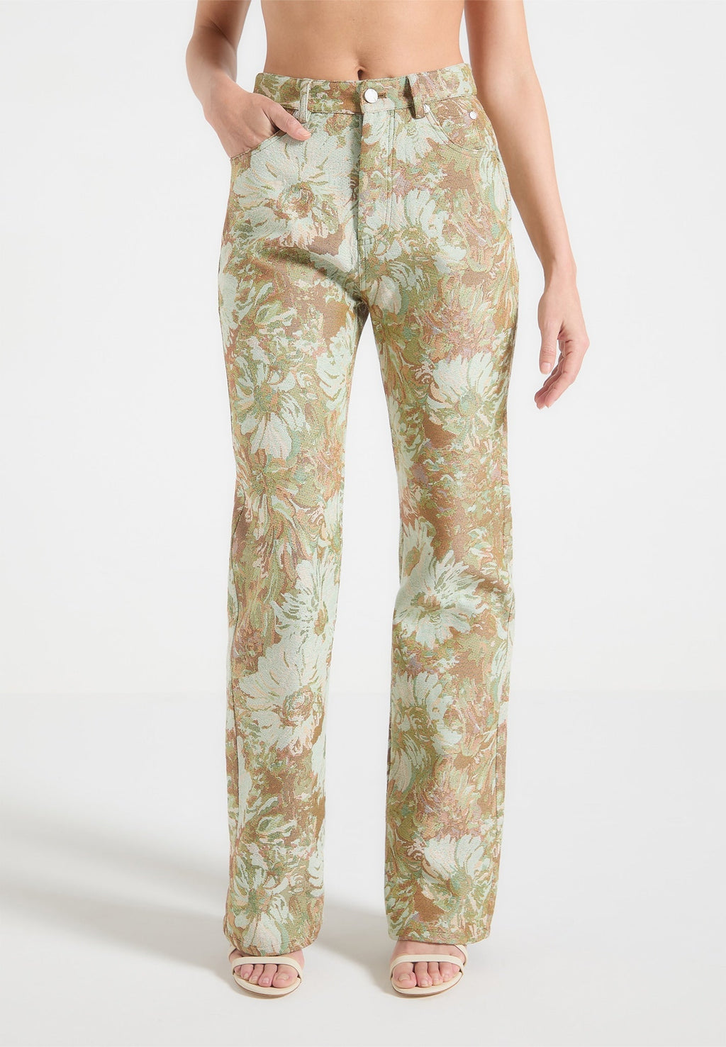 Jacquard Boyfriend Jeans - Sage