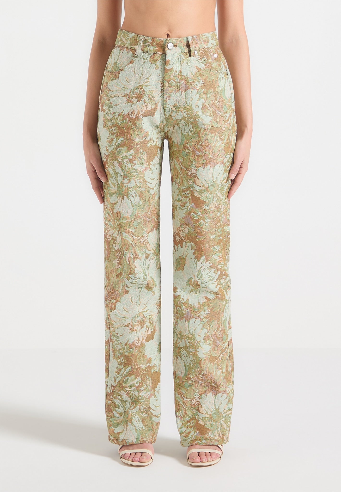 Jacquard Boyfriend Jeans - Sage