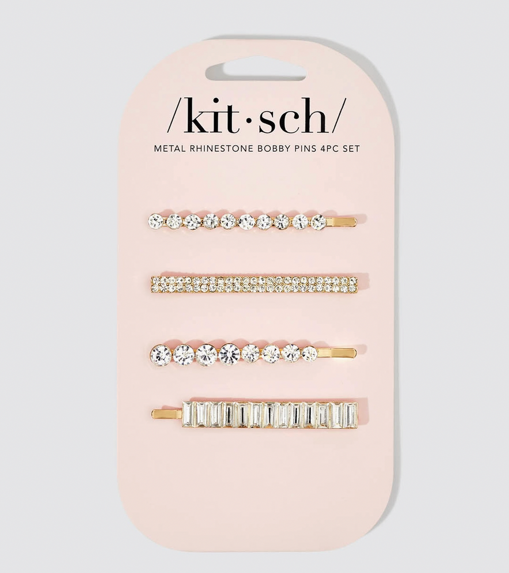 Metal Rhinestone Bobby Pin Set