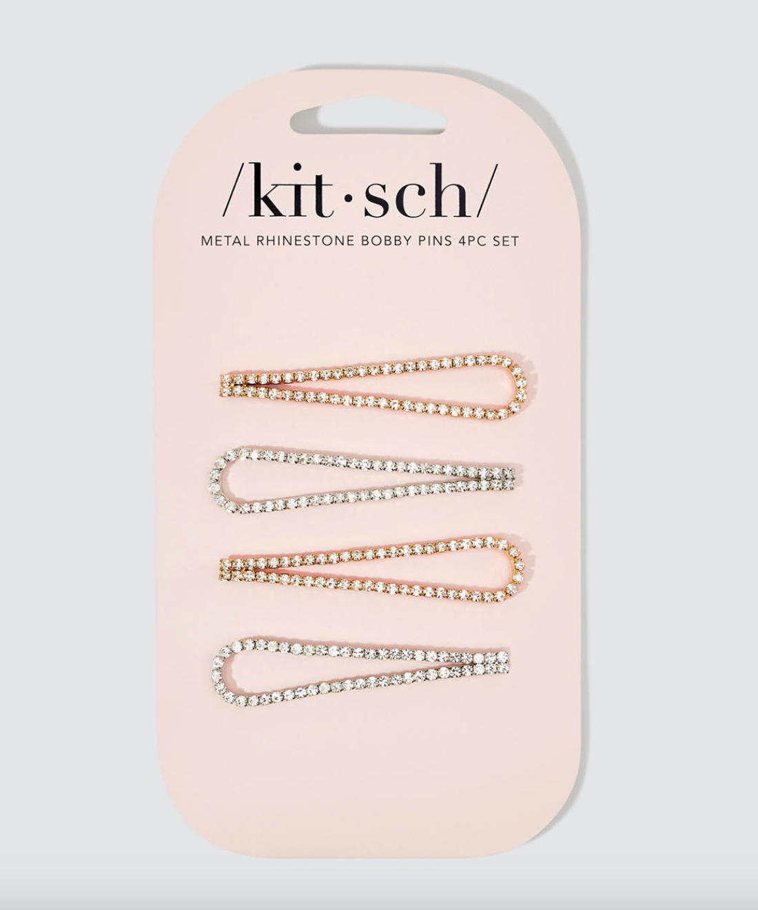 Metal Rhinestone Drop Bobby Pins Set by Kitsch