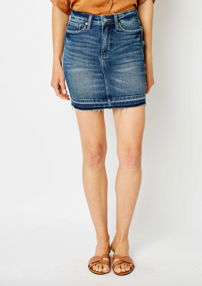 Lainey Jean Skirt in Dark Wash by Judy Blue