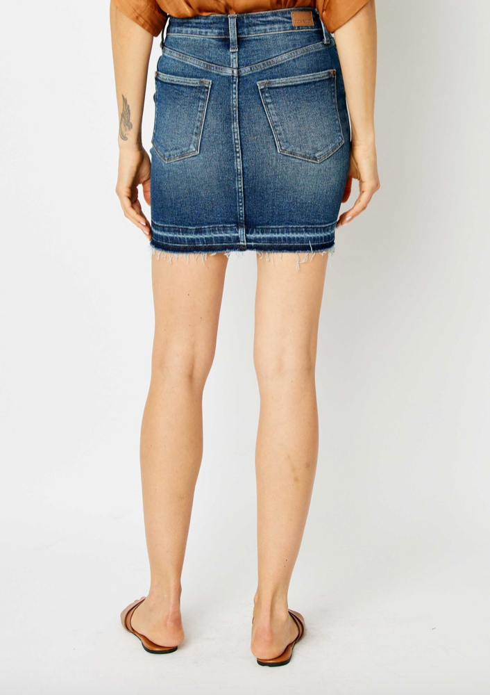 Lainey Jean Skirt in Dark Wash by Judy Blue