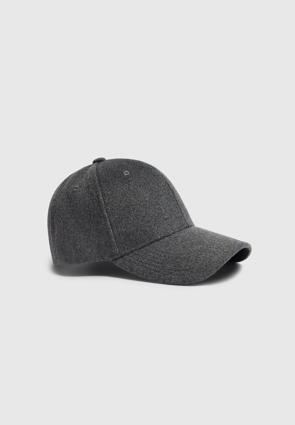 Textured Wool Blend Cap - Charcoal Grey