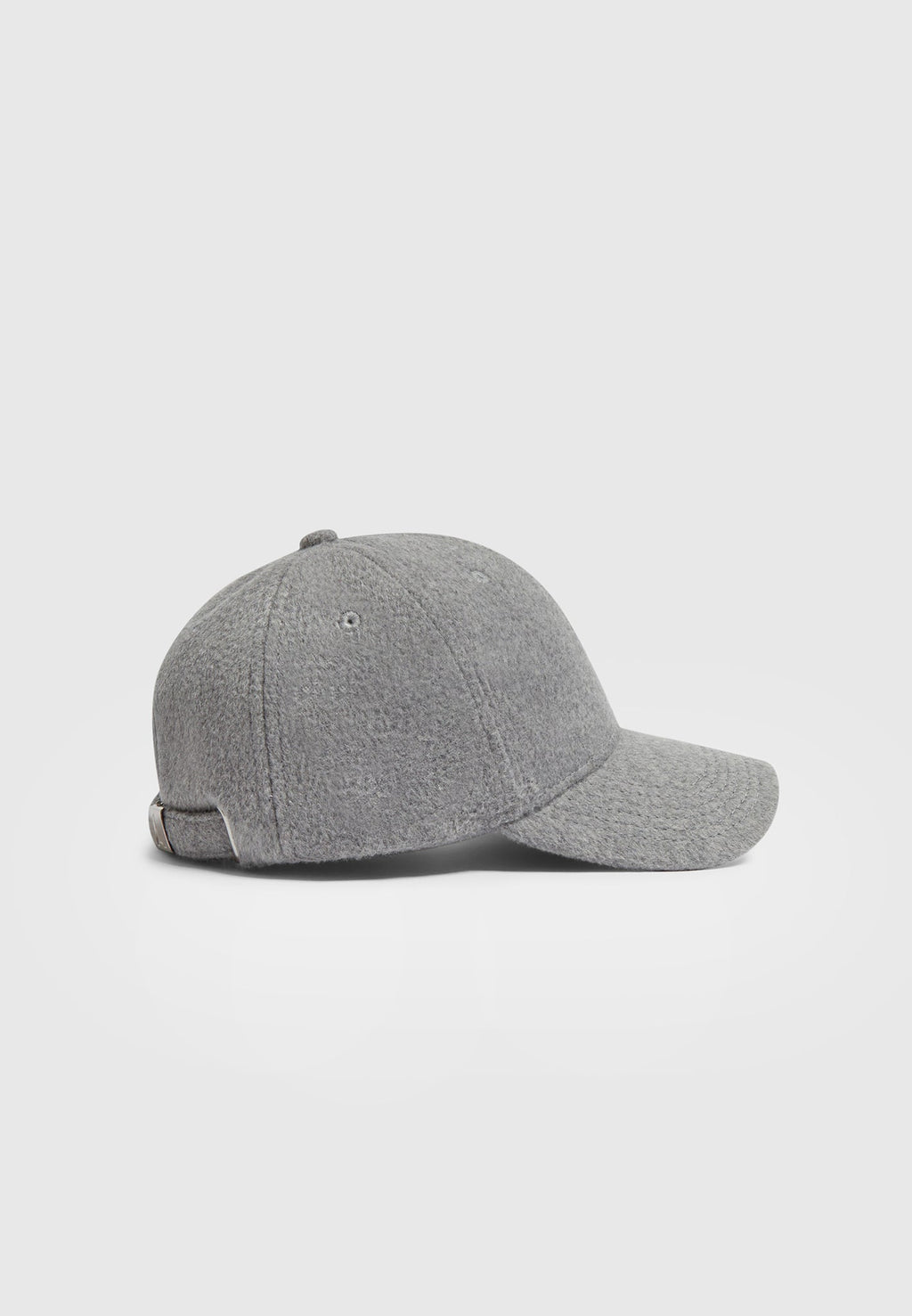 Textured Wool Blend Cap - Light Grey