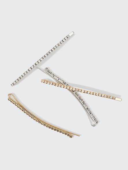 Metal Rhinestone Extra Long Bobby Pins by Kitsch