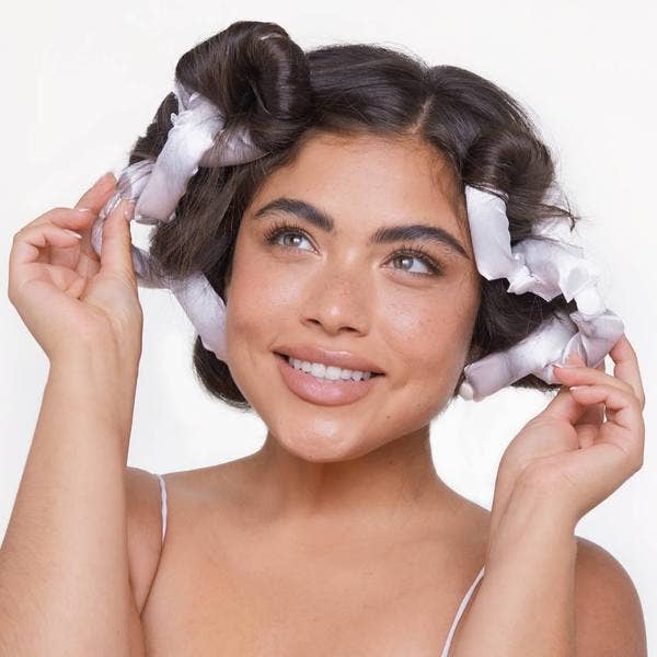 Kitsch Satin Heatless Pillow Rollers in Marble