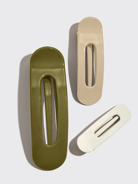 Flat Lay Claw Clip in Gloss Dark Eucalyptus by Kitsch