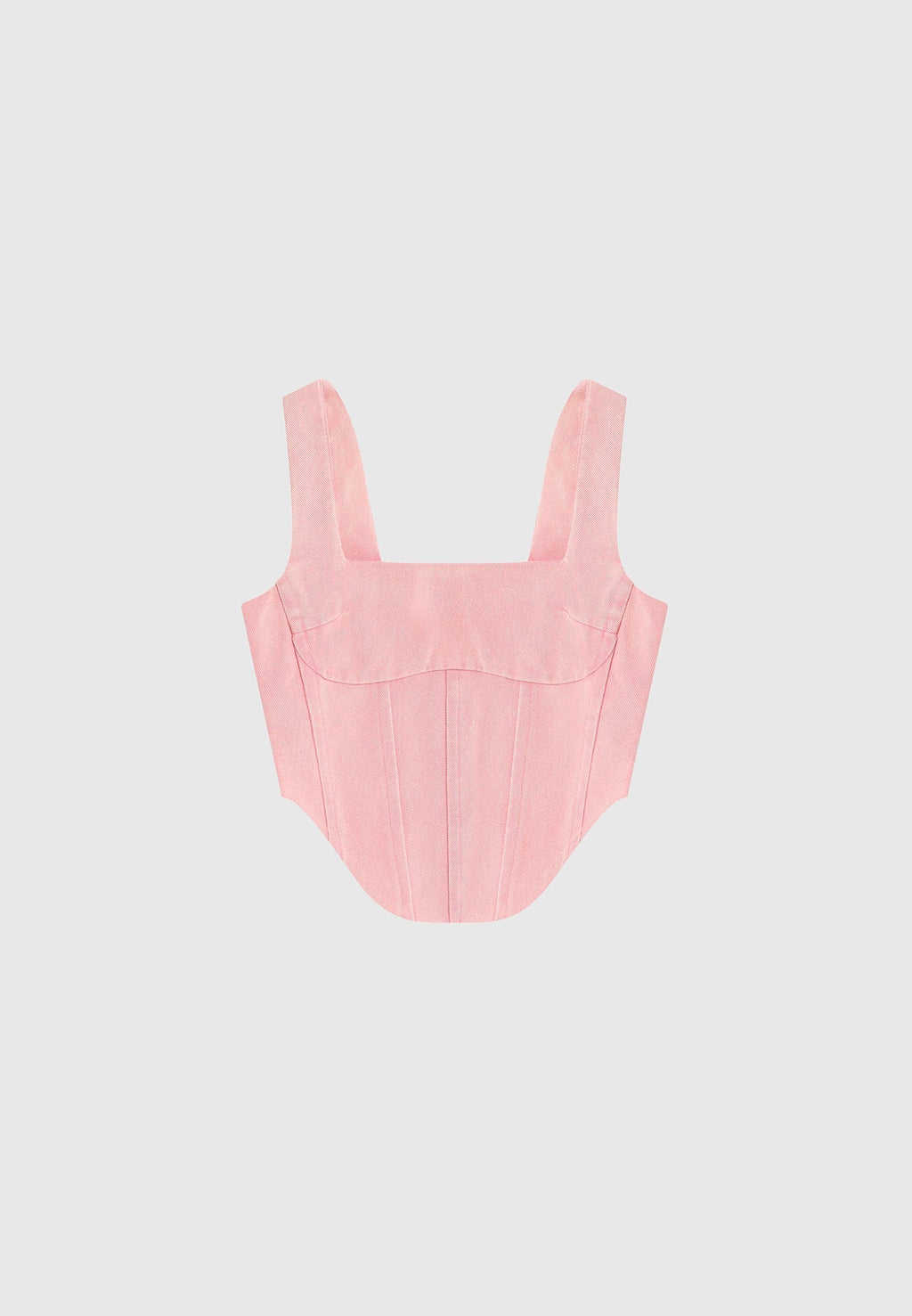 Denim Corset Top - Washed Pink