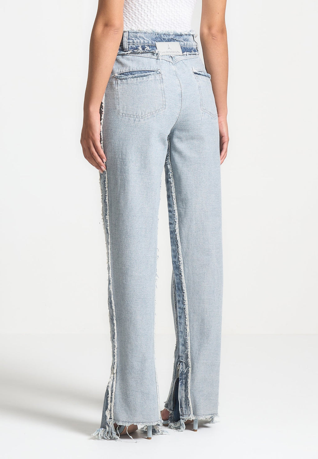 Distressed Mom Jeans - Mid Blue