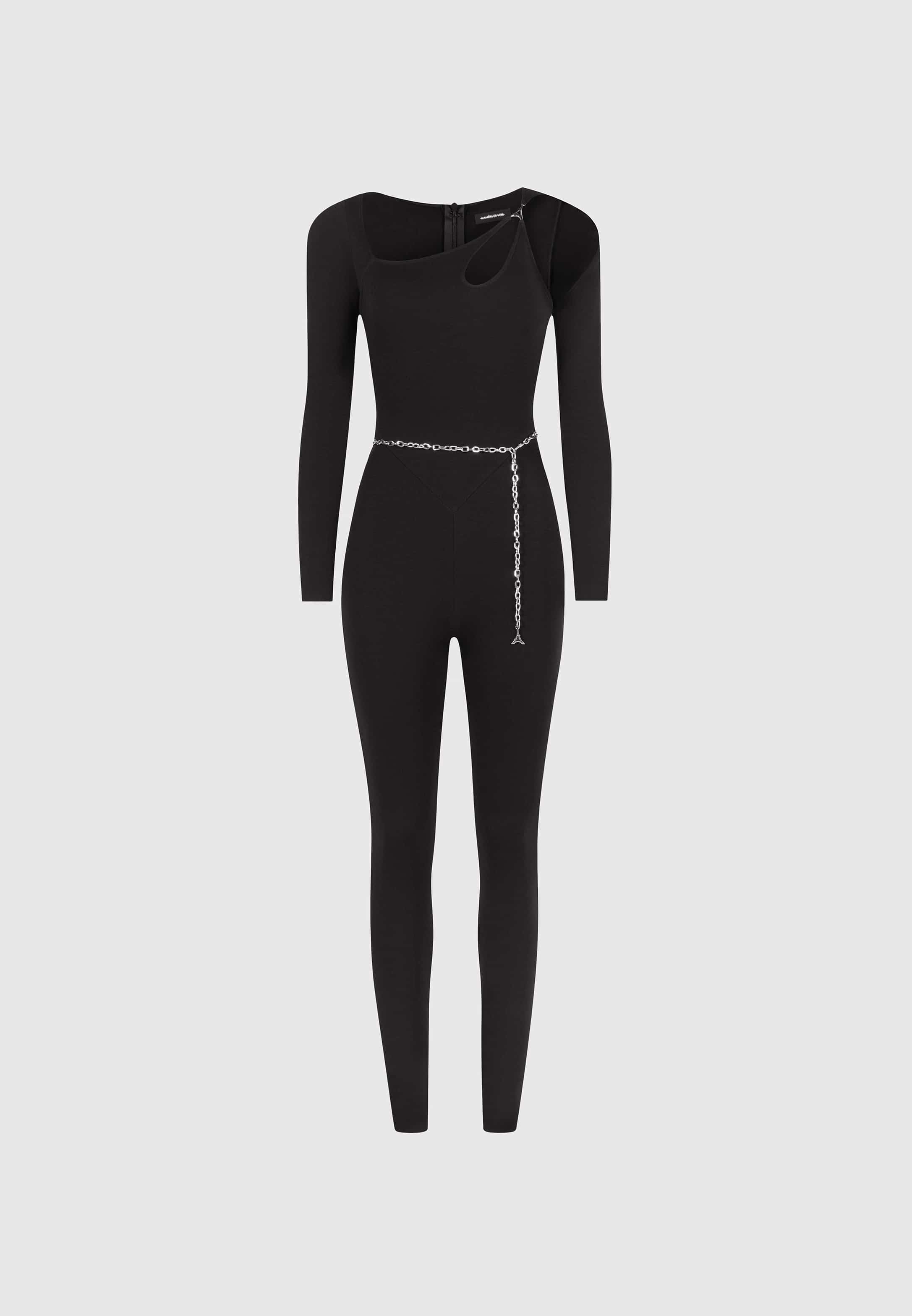 Eiffel Chain Detail Jumpsuit - Black