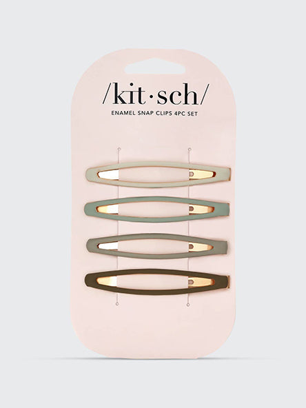 Enamel Snap Clips in Eucalyptus by Kitsch