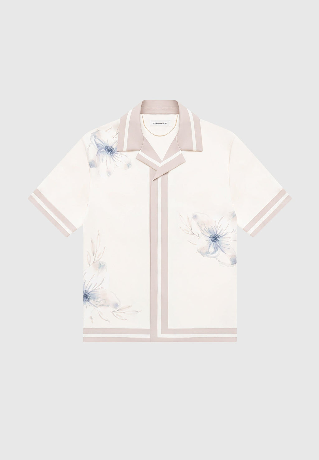 Floral Border Resort Shirt - Cream