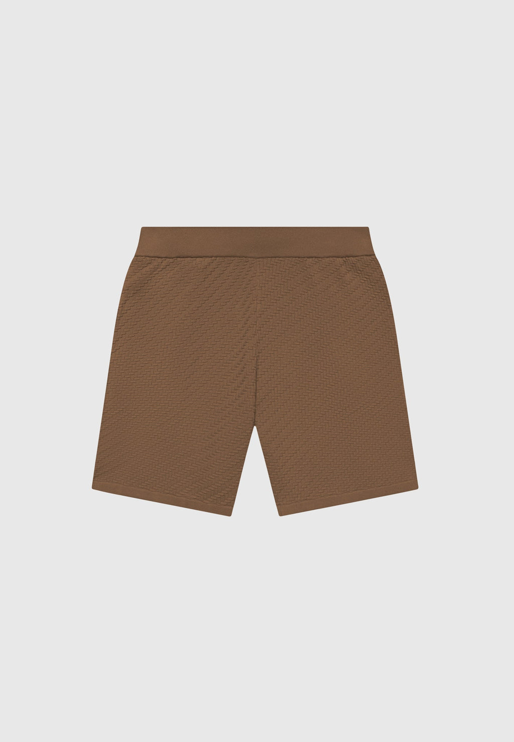 Herringbone Knit Shorts - Brown