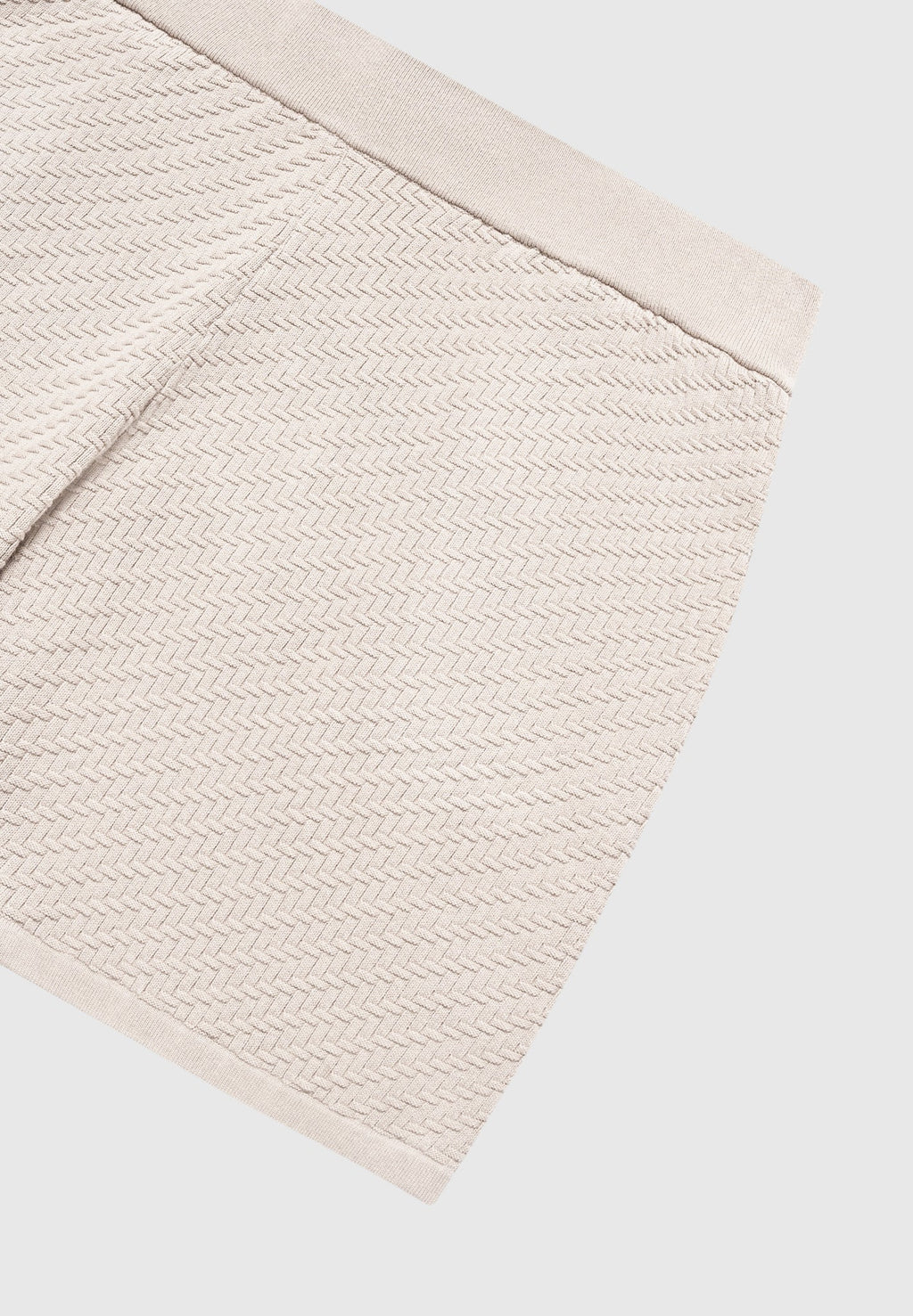 Herringbone Knit Shorts - Taupe