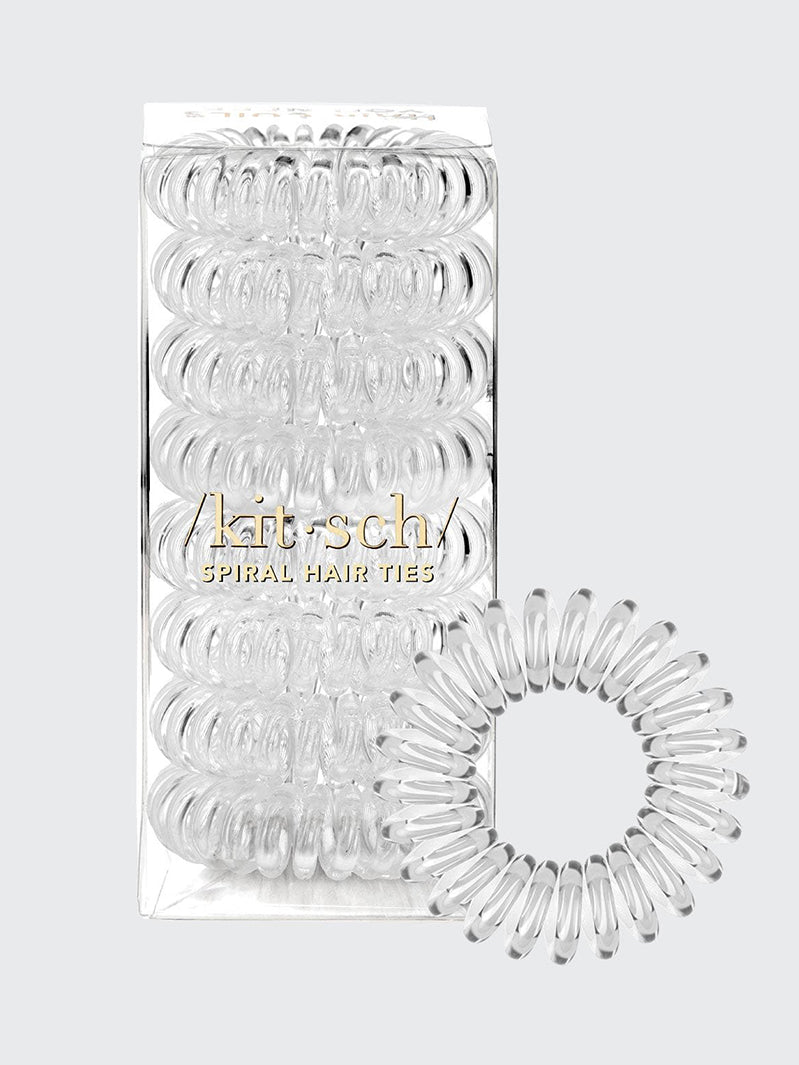 Kitsch Spiral Hair Ties 8 Pack in Clear