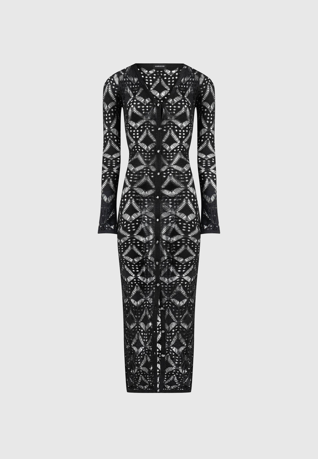 Knit Longline Cover Up Cardigan - Black