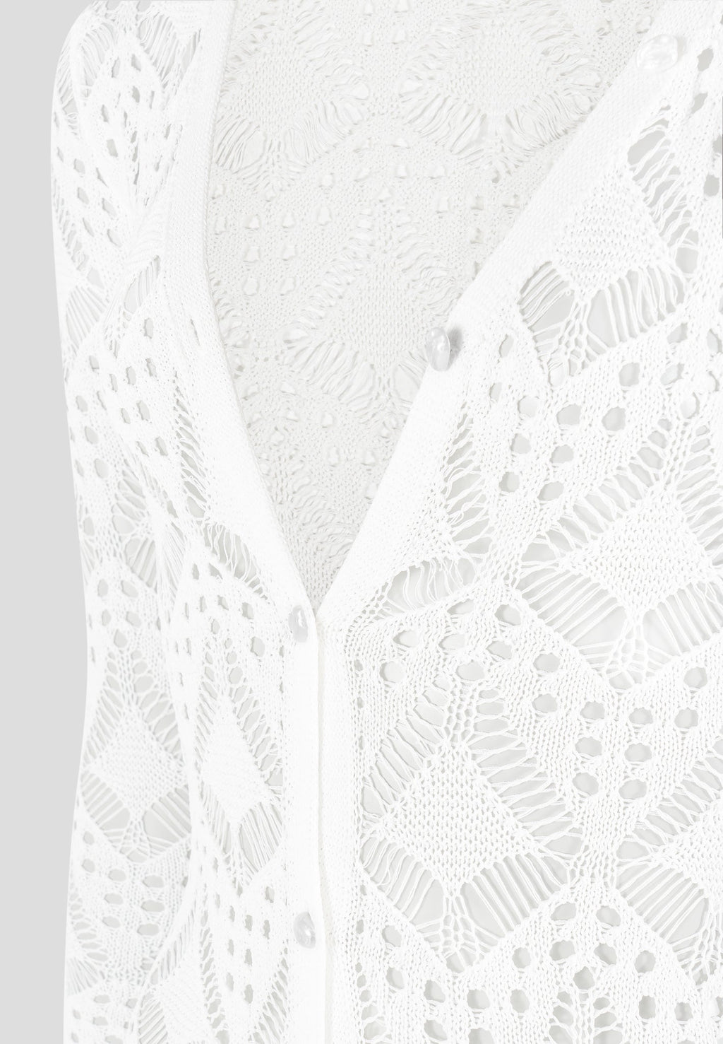 Knit Longline Cover Up Cardigan - Off White