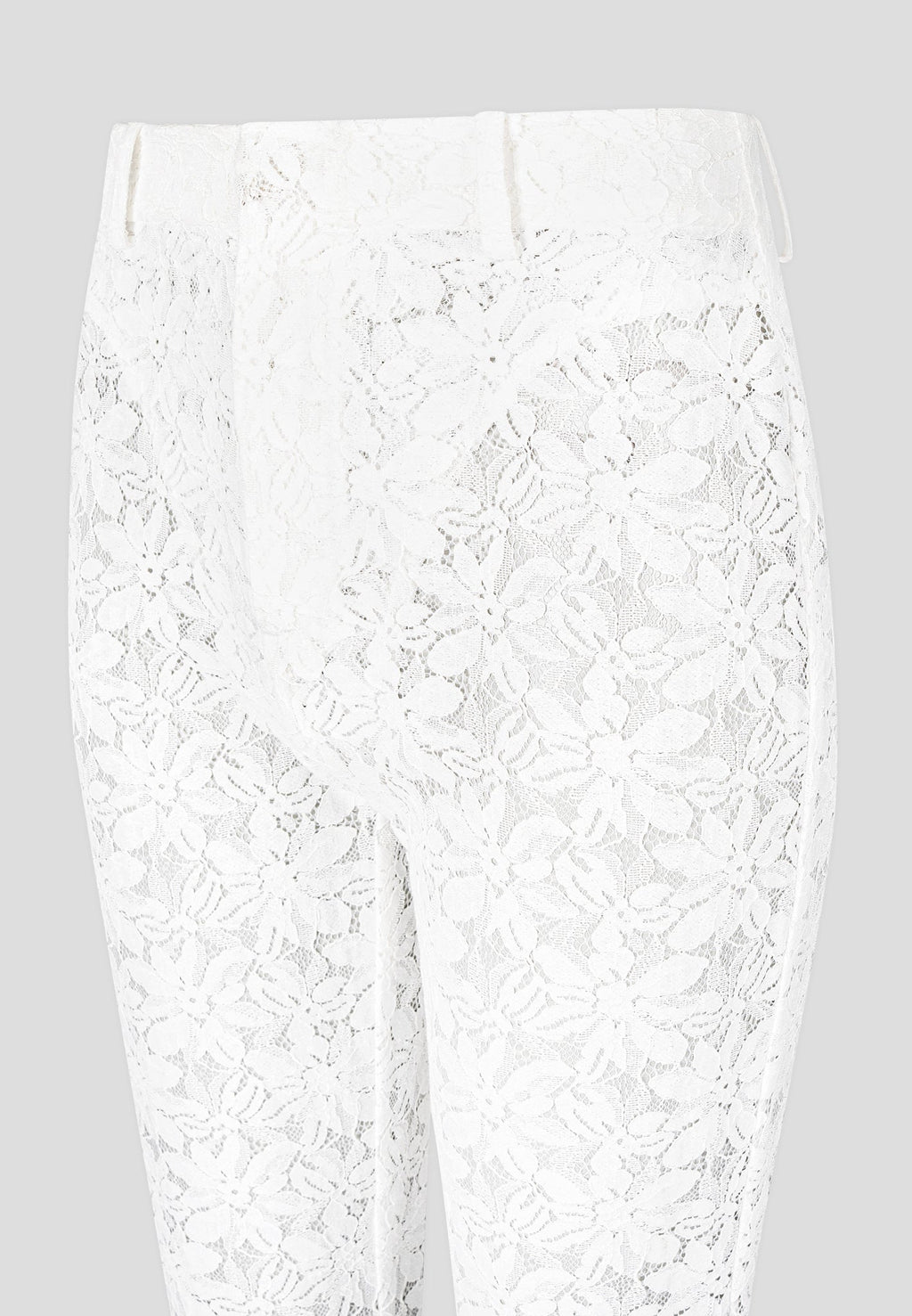 Lace Fit and Flare Trousers - White