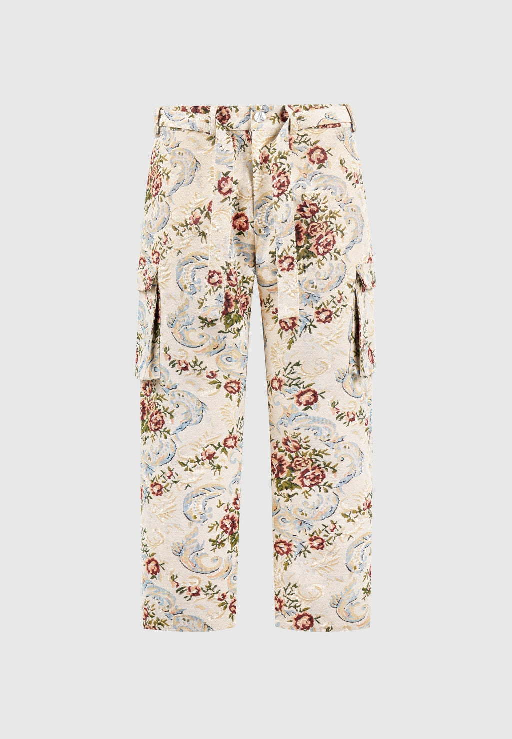 Jacquard Cargo Trousers - Beige