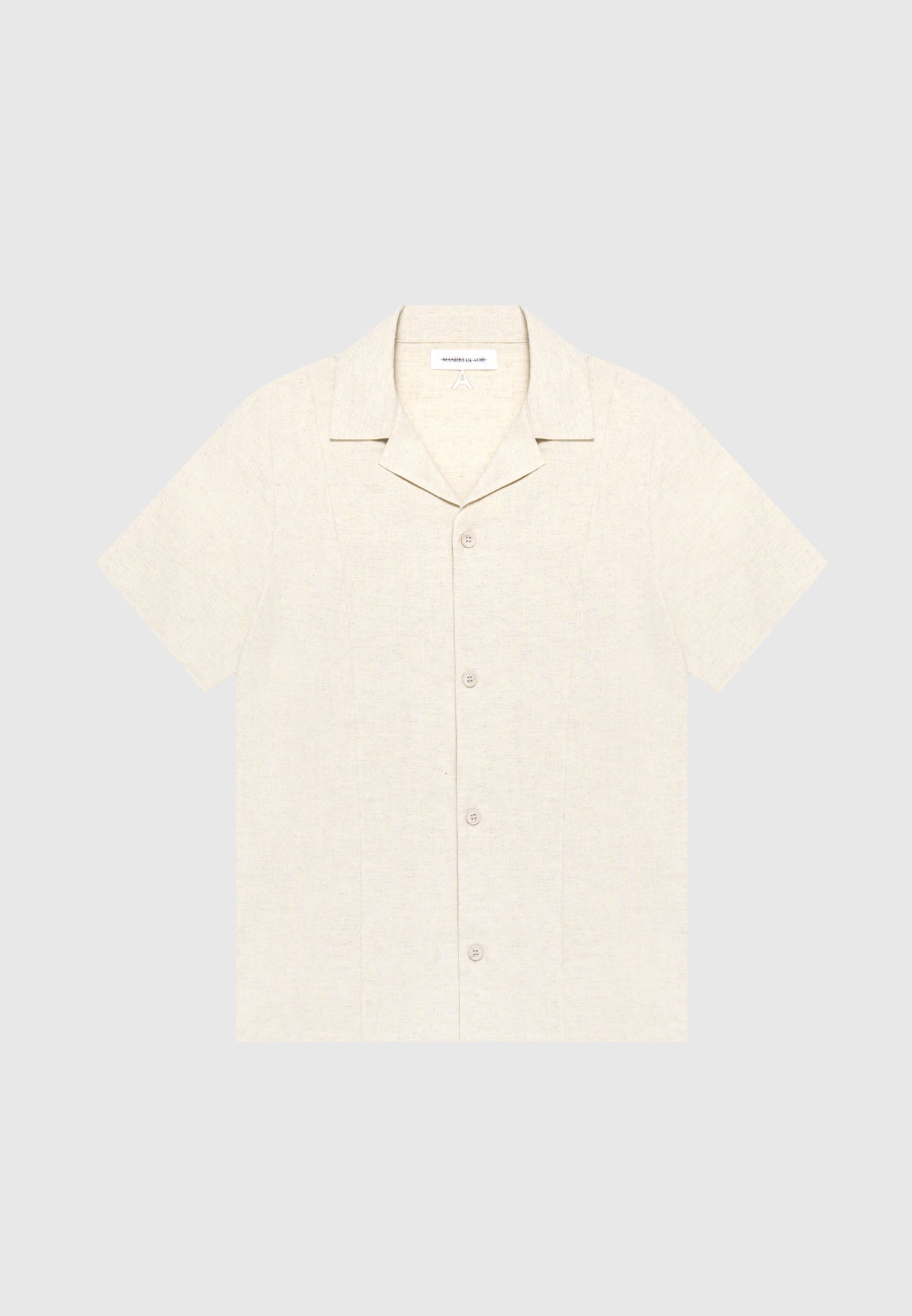 Linen Pintuck Revere Shirt - Natural