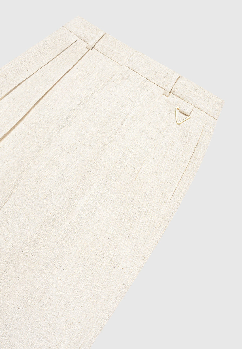 Linen Twin Pleat Trousers - Natural