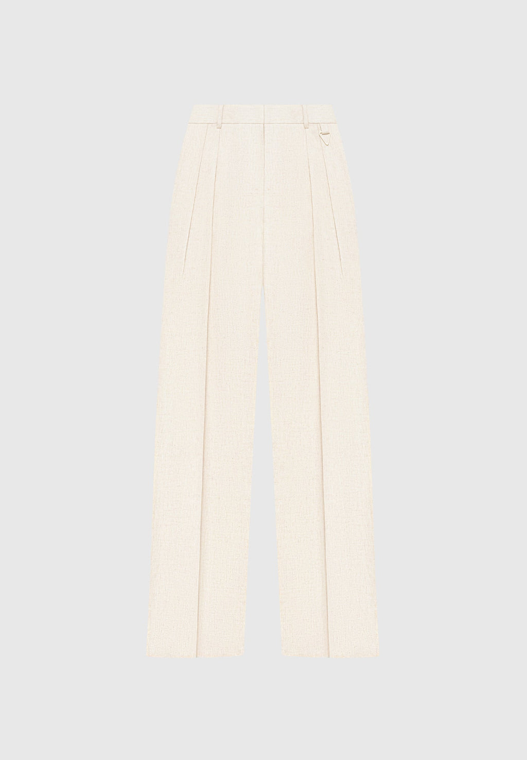 Linen Twin Pleat Trousers - Natural