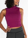 Bamboo Ribbed Mock Neck Tank by C'est Moi