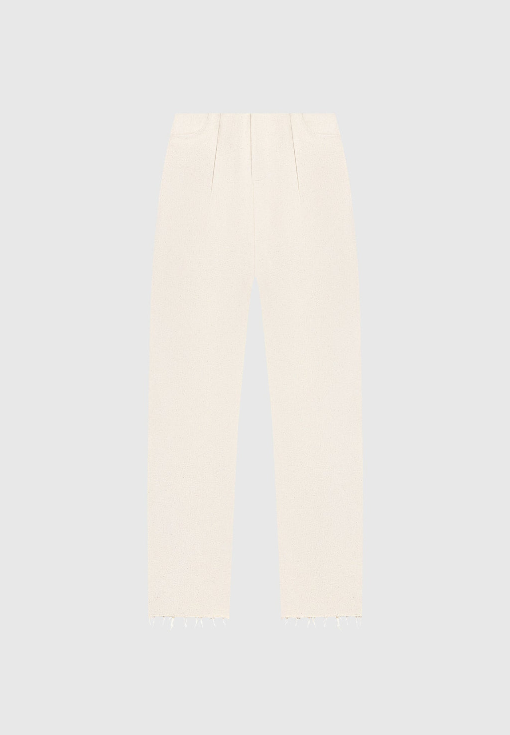Pleated Boyfriend Jeans - Cream