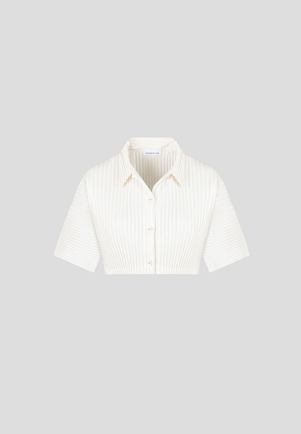 Pleated Cropped Shirt - Off White