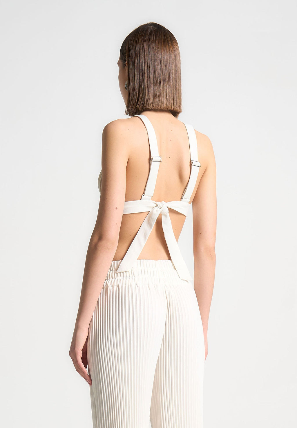 Pleated Eiffel Bralette - Off White