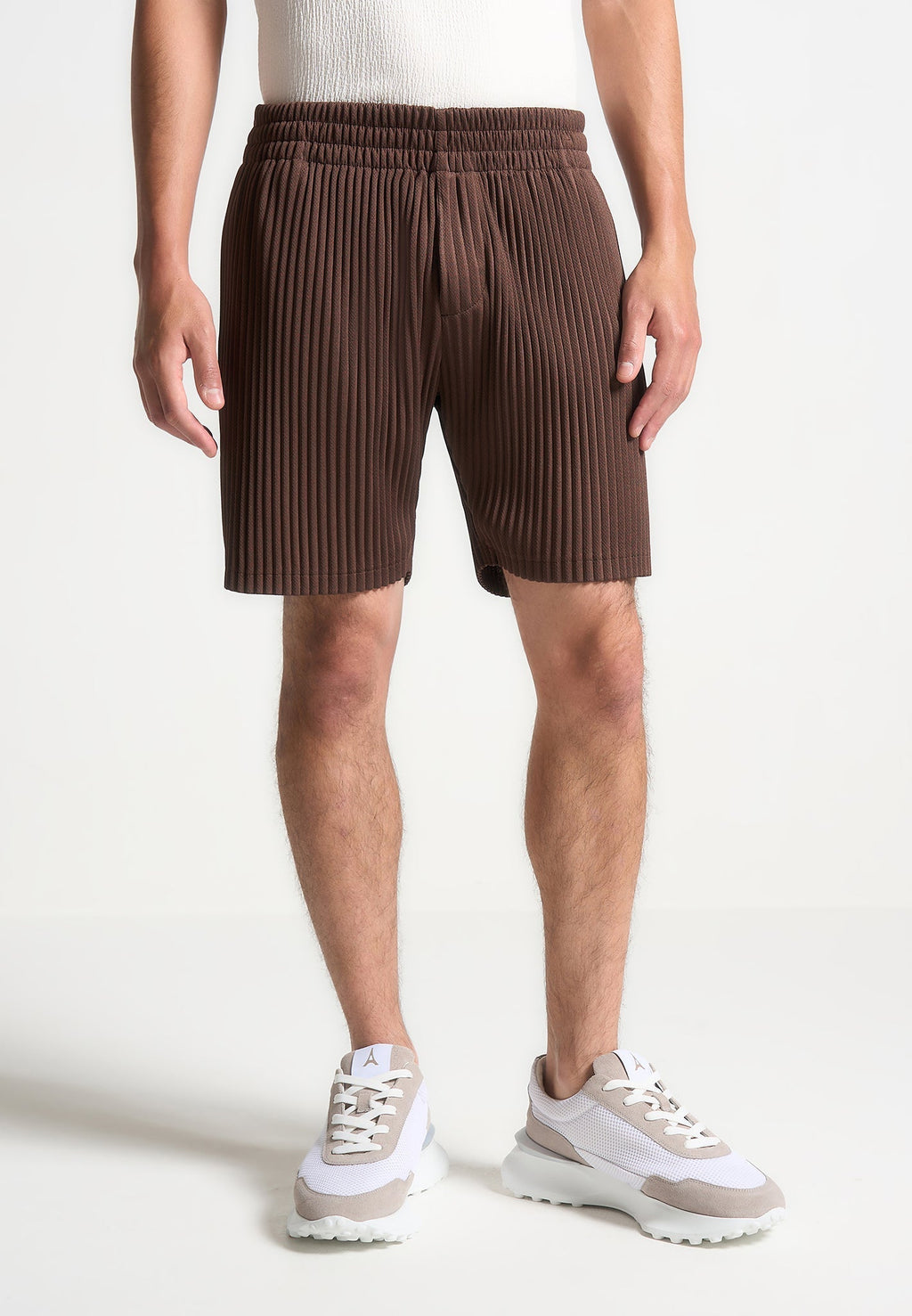 Pleated Shorts - Brown