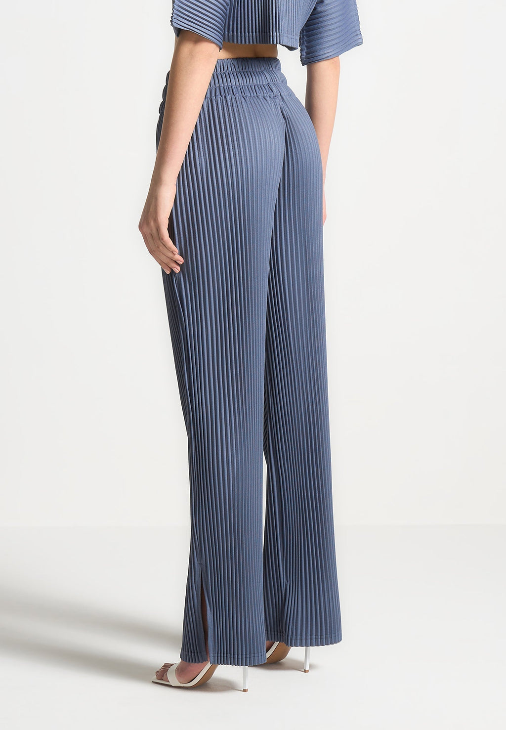 Pleated Trousers - Steel Blue