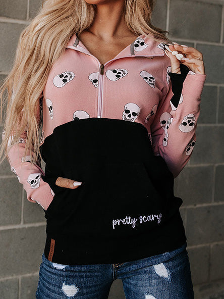 Pretty Scary Half Zip Sweatshirt by Ampersand Ave