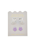 Purple & White Flower Earrings