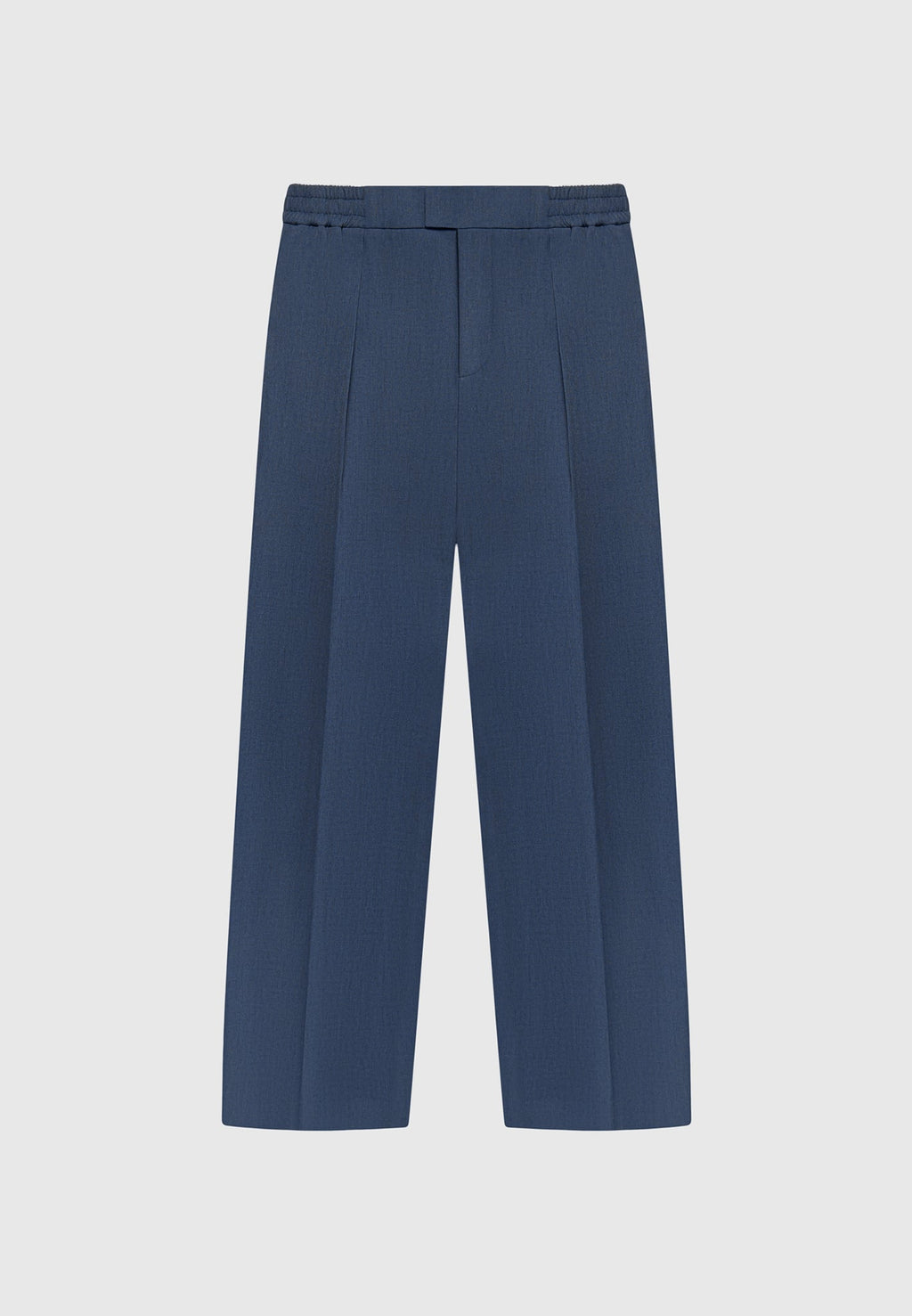 Relaxed Fit Hatched Pleated Tailored Trousers - Blue