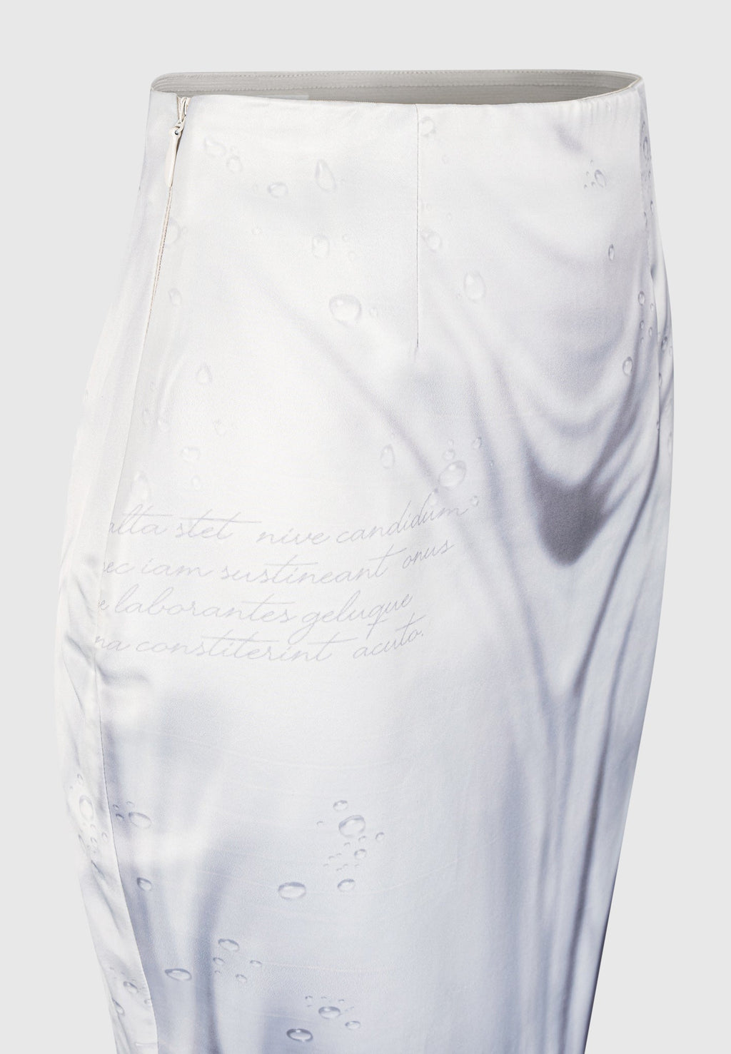 Satin Renaissance Body Print Midaxi Skirt - Off White