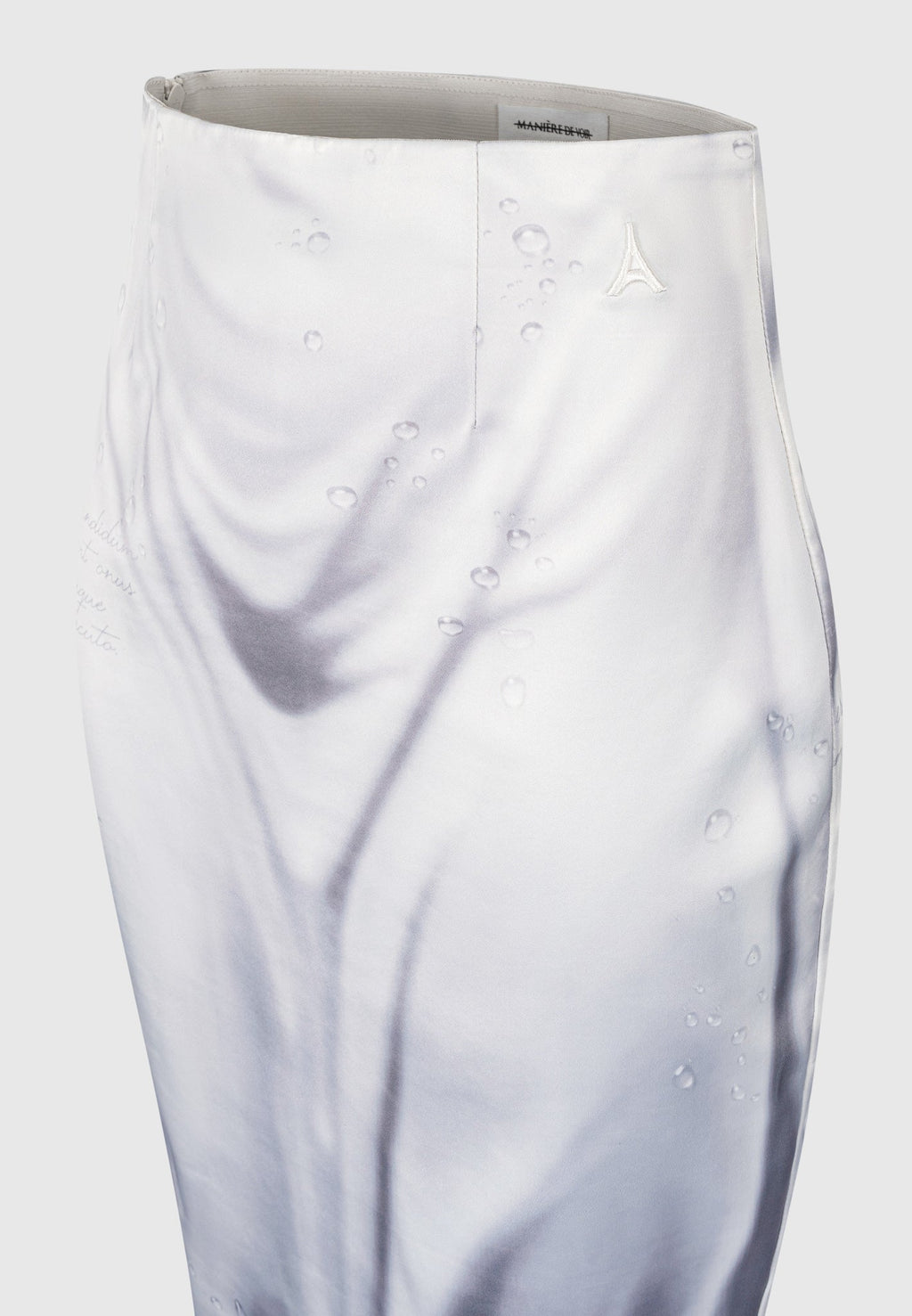 Satin Renaissance Body Print Midaxi Skirt - Off White
