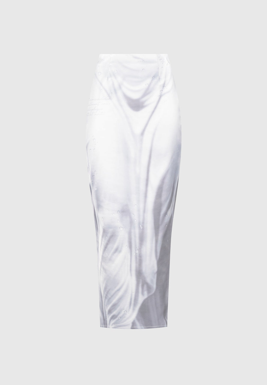 Satin Renaissance Body Print Midaxi Skirt - Off White
