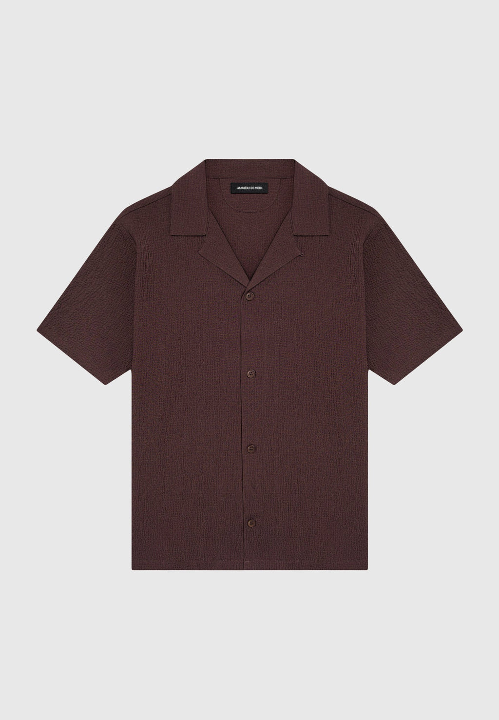 Seersucker Revere Shirt - Brown