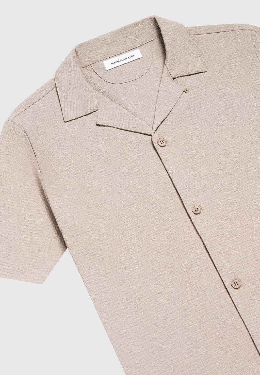 Seersucker Revere Shirt - Taupe