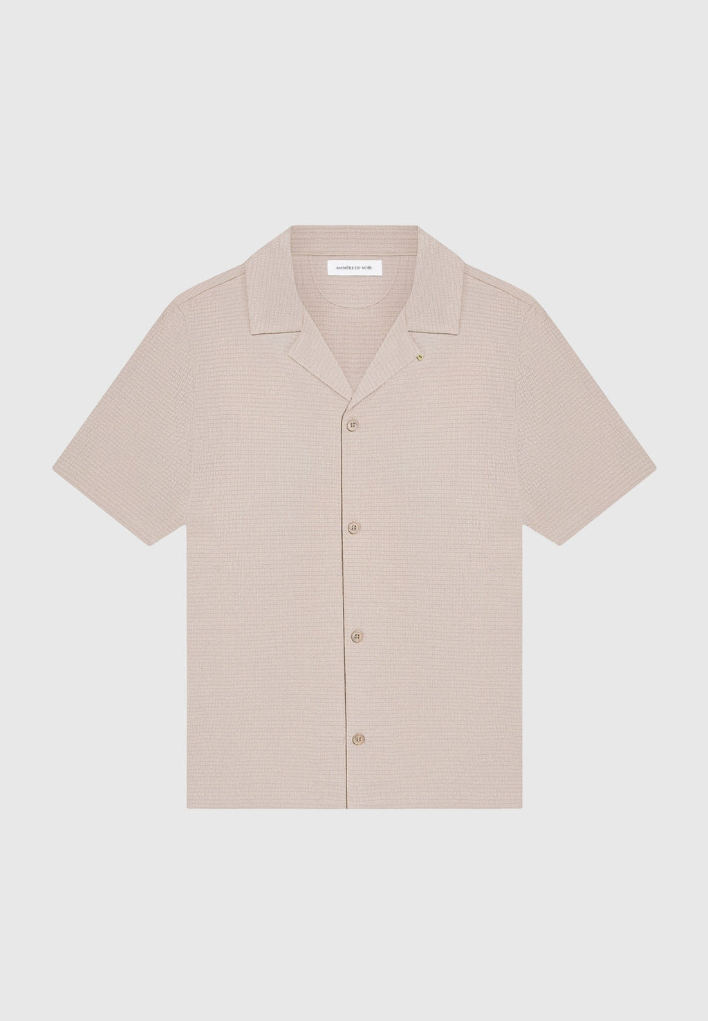 Seersucker Revere Shirt - Taupe