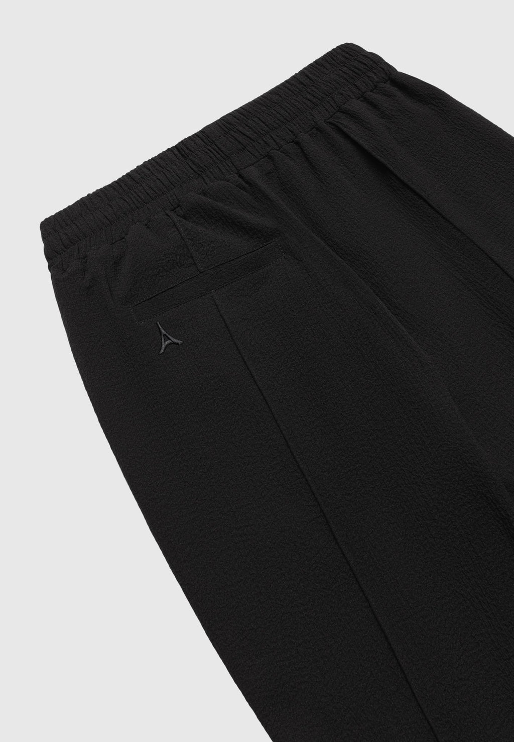 Seersucker Tapered Trousers - Black