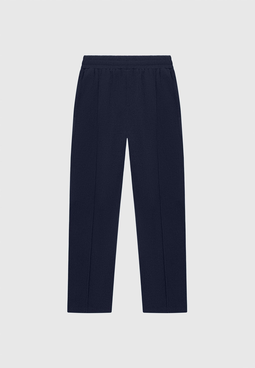 Seersucker Tapered Trousers - Navy