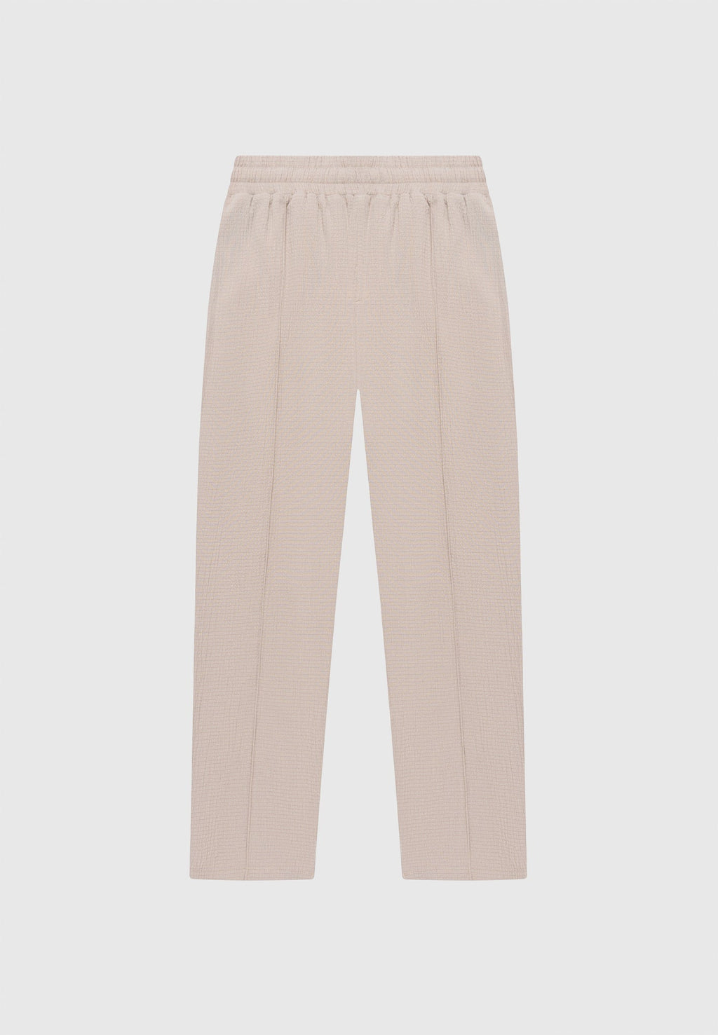 Seersucker Tapered Trousers - Taupe