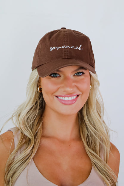 Savannah Script Embroidered Hat
