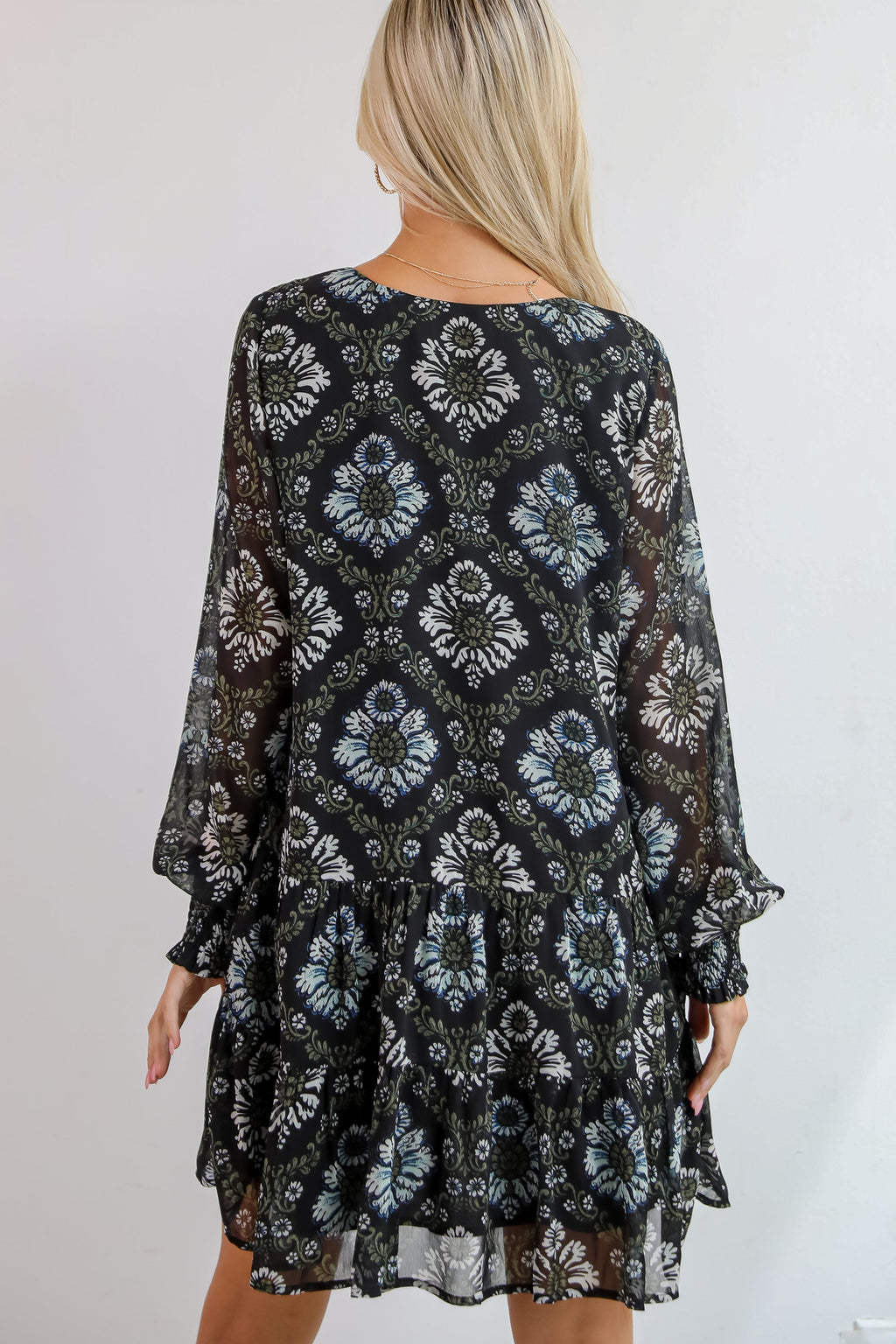 Set To Charm Black Floral Mini Dress