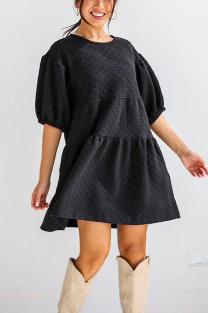 Curated Crush Black Tiered Mini Dress