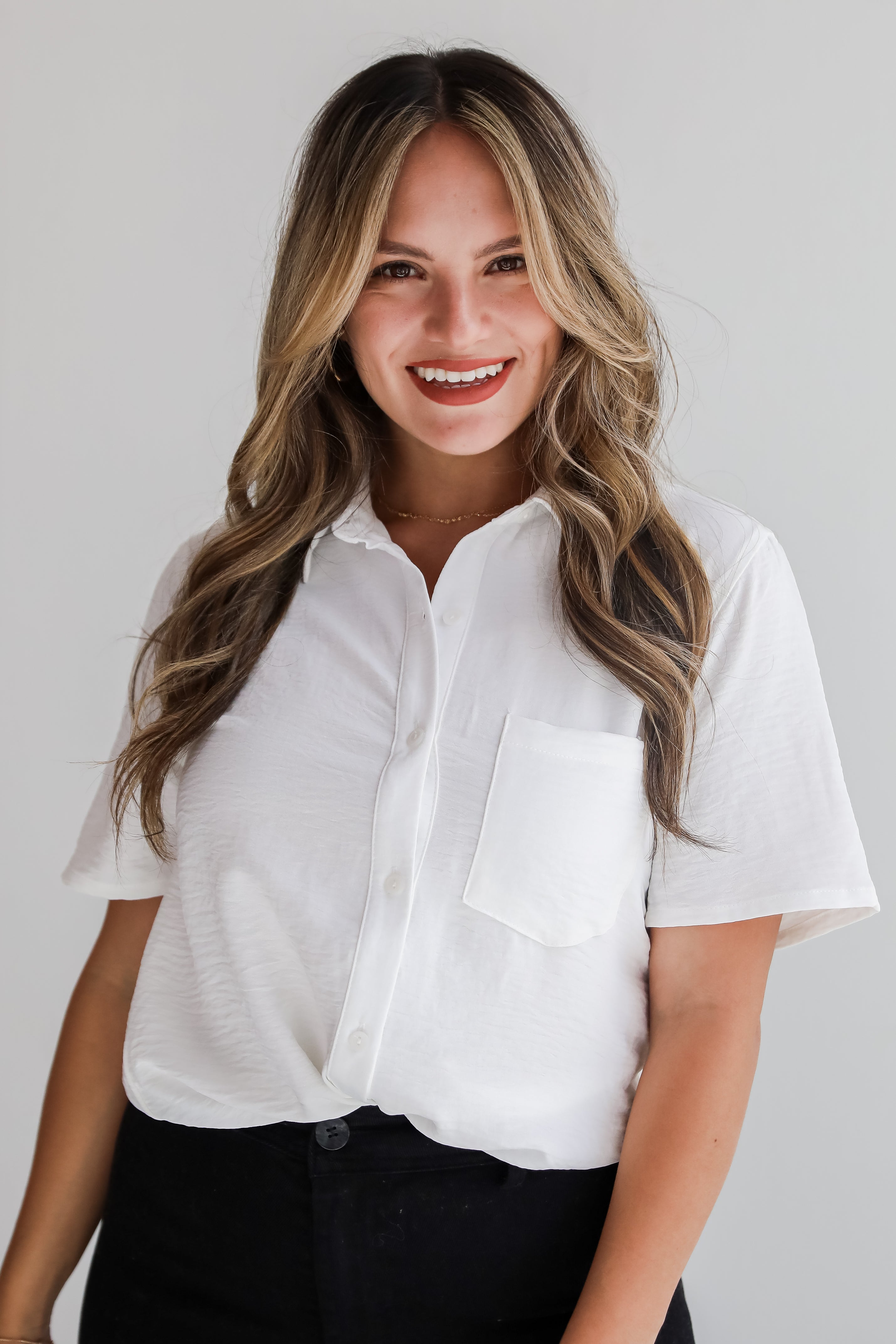 Kayla Button-Up Blouse - DU DEAL