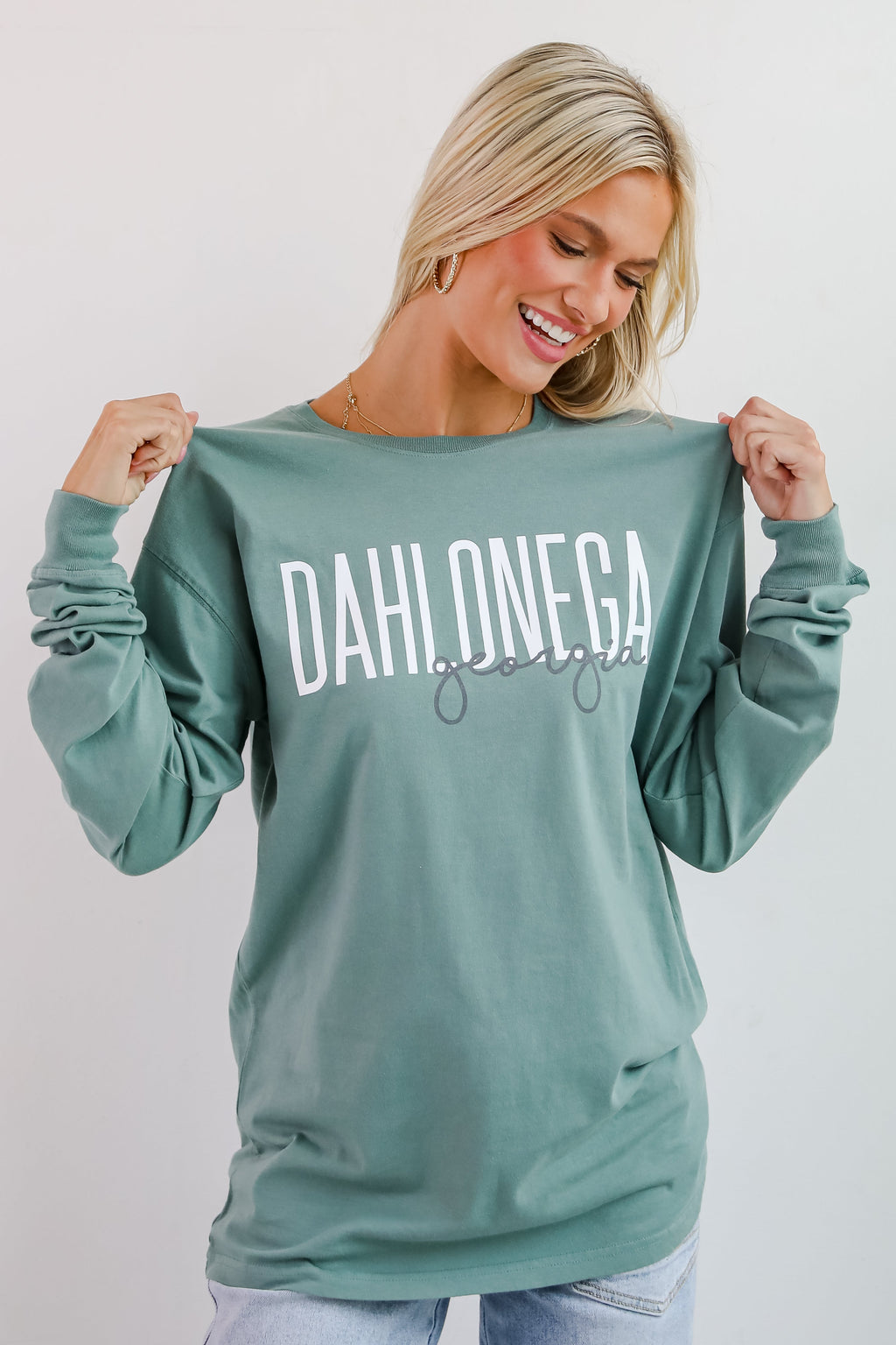 Seafoam Dahlonega Georgia Script Long Sleeve Tee