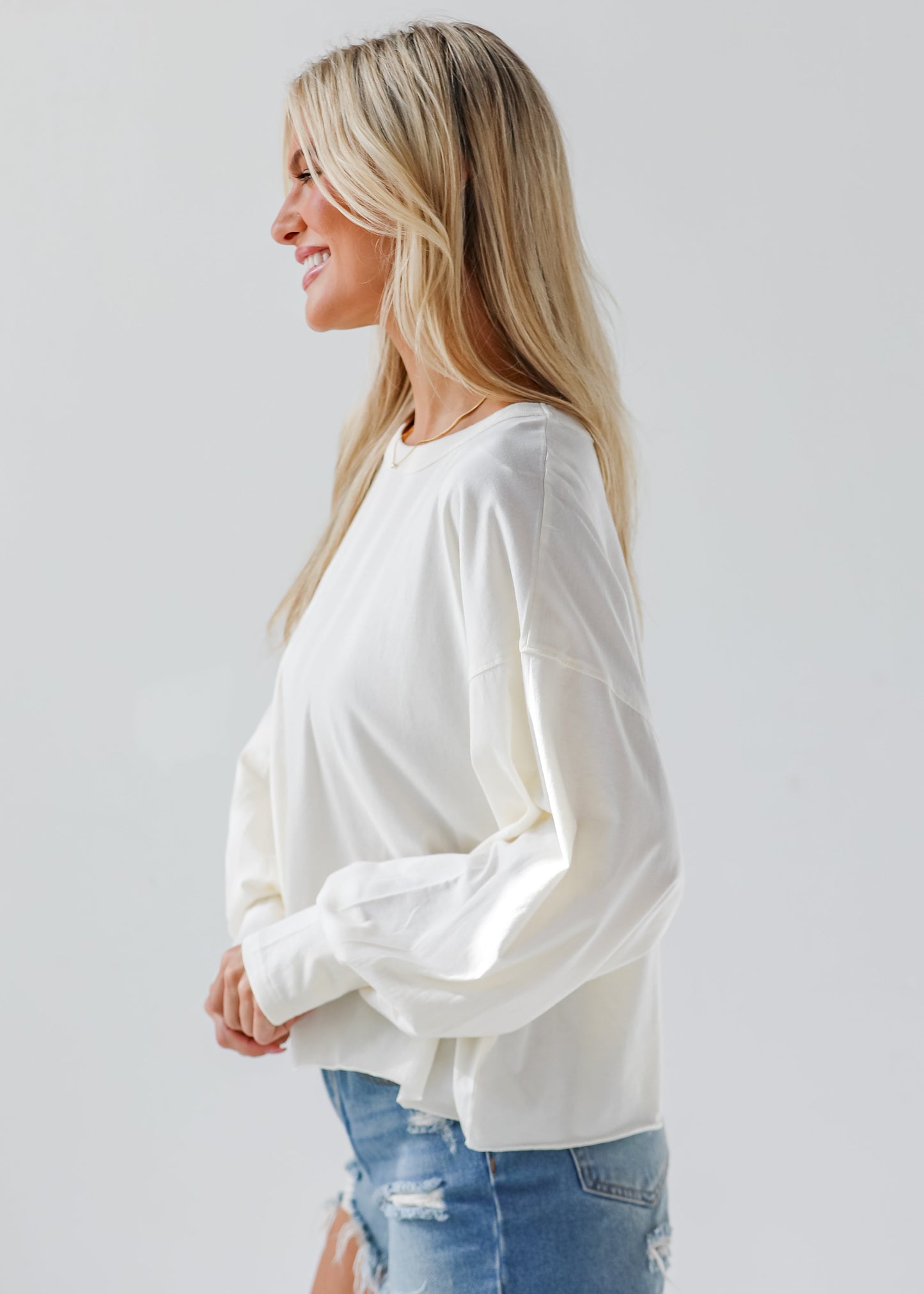 Aubree Cropped Long Sleeve Tee - DU DEAL